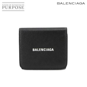 未使用 展示品 バレンシアガ BALENCIAGA キャッシュ ミニ ウォレット 三つ折り 財布 レザー ブラック ホワイト 593308 90232227｜purpose-inc