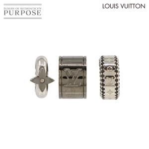 新品同様 ルイ ヴィトン LOUIS VUITTON モノグラム サークル セット3 イヤーカフ シルバー ブラック M01498 Ear cuff 90233325｜purpose-inc