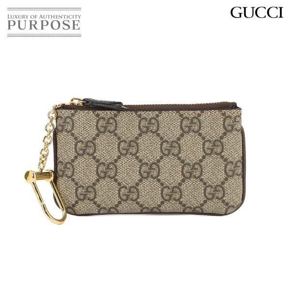 新品同様 グッチ GUCCI オフィディア コインケース 小銭入れ PVC レザー ベージュ ブラウ...