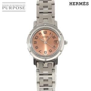 エルメス HERMES クリッパー CL4 210 レディース 腕時計 デイト ピンク クォーツ ウォッチ Clipper 90235736｜purpose-inc