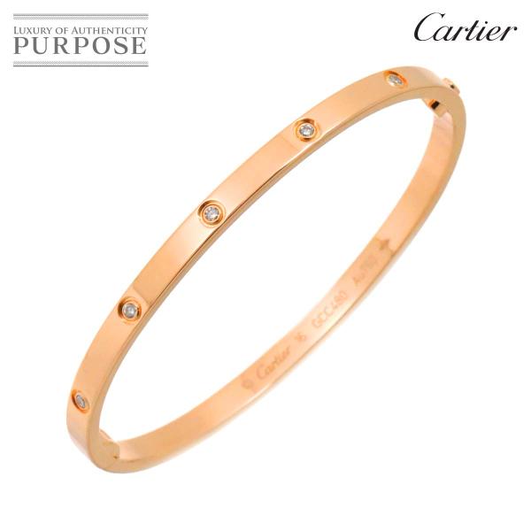 カルティエ Cartier ラブ ブレス スモール SM #16 フル ダイヤ 10P K18 PG...