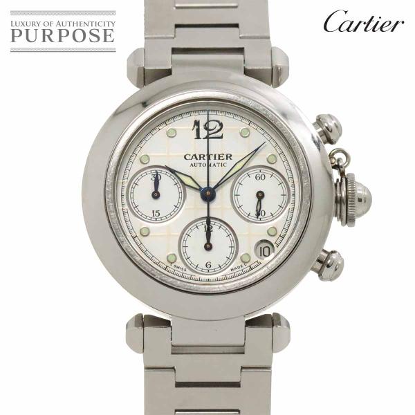 カルティエ Cartier パシャC クロノグラフ W31039M7 ボーイズ 腕時計 デイト ホワ...