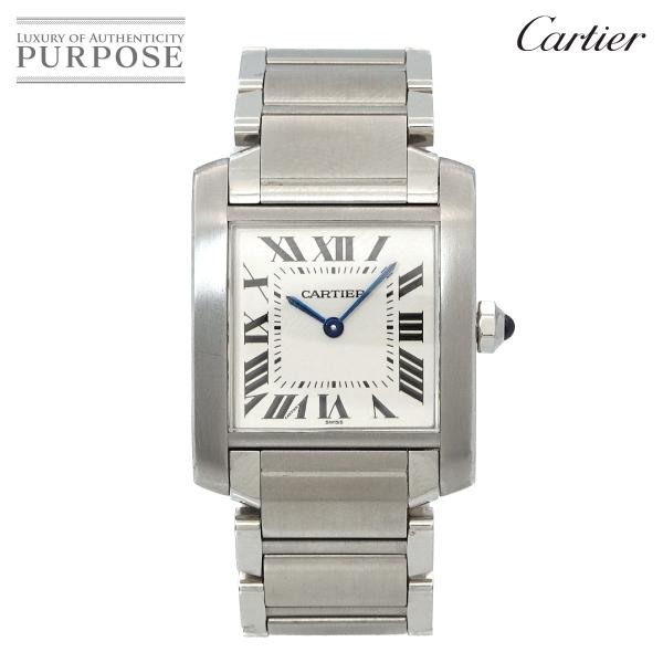 カルティエ Cartier タンクフランセーズMM W51003Q3 ボーイズ 腕時計 アイボリー ...