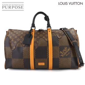 新品同様 ルイ ヴィトン LOUIS VUITTON LVスクエアード ダミエ ジャイアント モノグラム キーポル バンドリエール 50 N40360 90274218