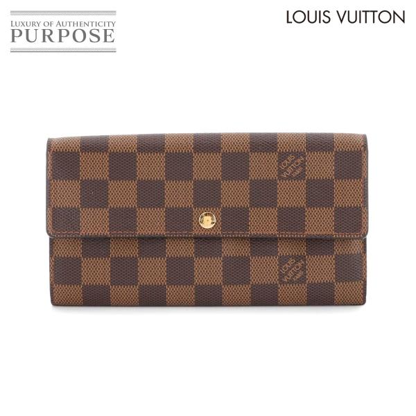 ルイ ヴィトン LOUIS VUITTON ダミエ ポルトフォイユ サラ 二つ折り 長財布 エベヌ ...