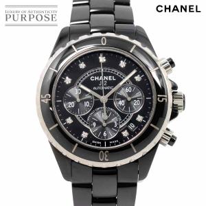 シャネル CHANEL J12 41mm クロノグラフ H2419 メンズ 腕時計 9P ダイヤ デイト ブラック セラミック オートマ 自動巻き ウォッチ 90277195