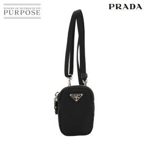 新品同様 プラダ PRADA ミニ ショルダー ポーチ ナイロン ブラック 1TT130 シルバー 金具 mini pouch 90287577