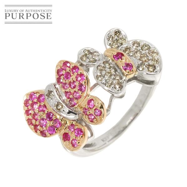 リング 10.5号 サファイヤ 0.43ct ダイヤ 0.25ct K18 WG PG ホワイト ピ...