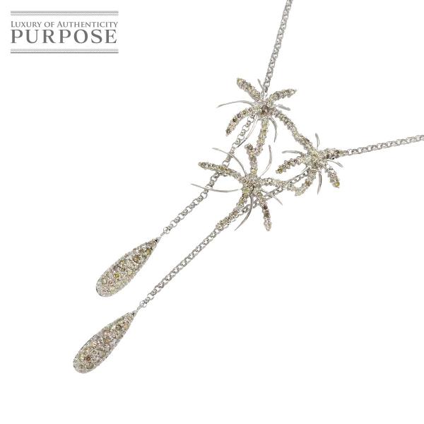 ダイヤ 1.50ct ネックレス 46cm K18 WG ホワイトゴールド 750 Diamond ...