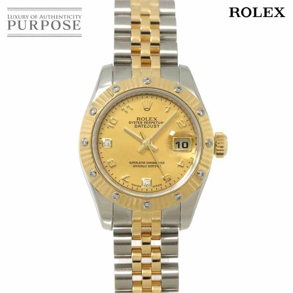 ロレックス ROLEX デイトジャスト 179313 2BR D番 ルーレット コンビ レディース ...