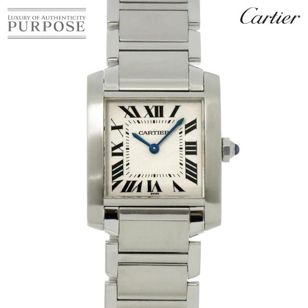 カルティエ Cartier タンクフランセーズMM W51003Q3 ボーイズ 腕時計 アイボリー ...