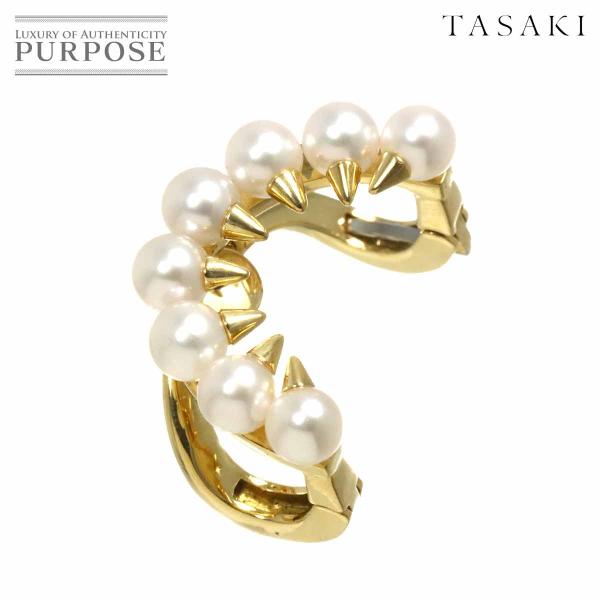 タサキ TASAKI デインジャー プラス アコヤ真珠 3.8mm イヤリング K18 YG 750...