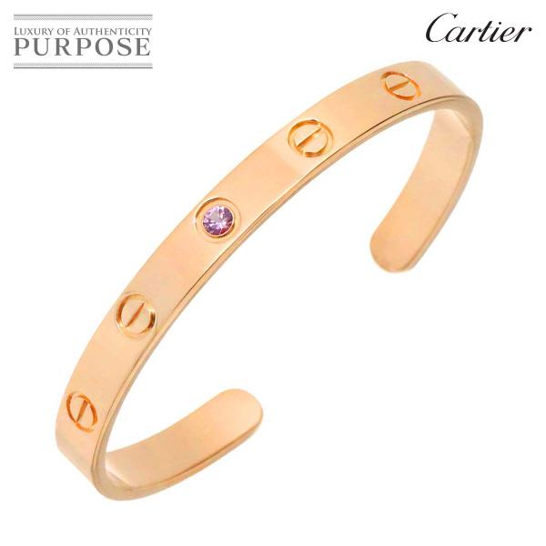 カルティエ ラブ ブレス #16 オープン サファイヤ K18 PG 750 ブレスレット バングル...