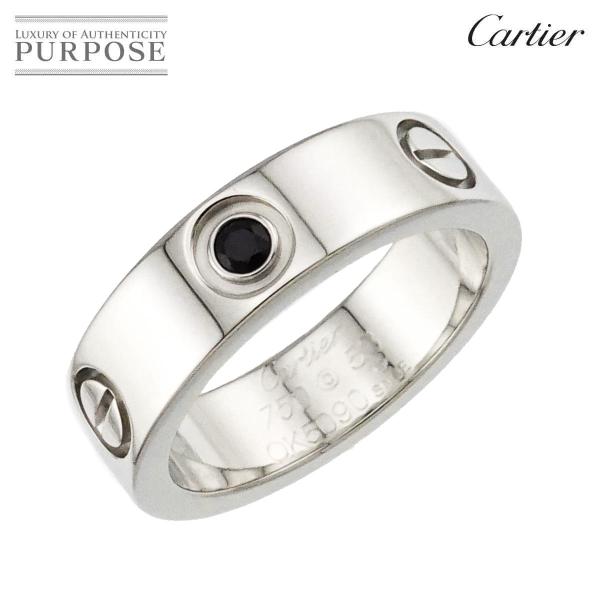 カルティエ Cartier ラブ #53 リング サファイヤ 1P K18 WG ホワイトゴールド ...