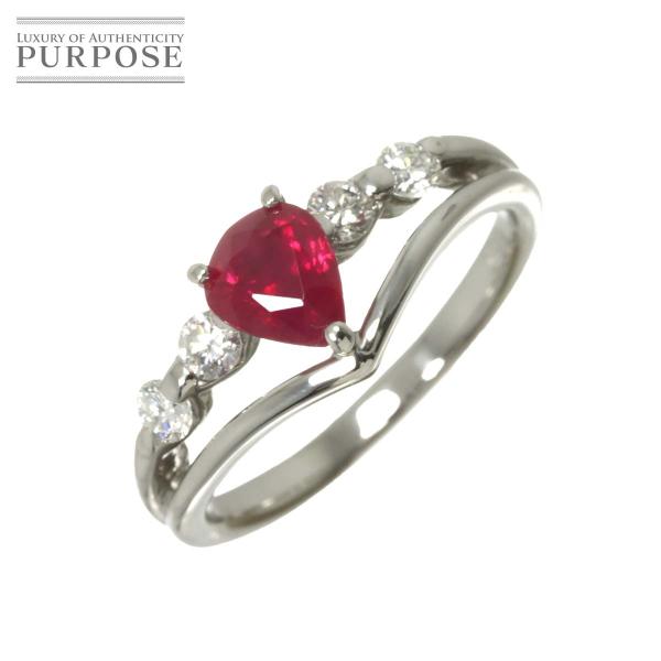 リング 10.5号 ルビー 0.99ct ダイヤ 0.26ct Pt プラチナ 指輪 Ruby Ri...