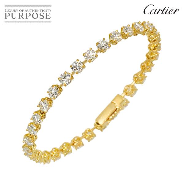 カルティエ Cartier テニス ダイヤ 約8.50ct ブレスレット 16.5cm K18 YG...