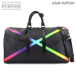 美品 ルイ ヴィトン LOUIS VUITTON タイガ キーポル バンドリエール 50 2way ボストン ショルダー バッグ レザー 90302880