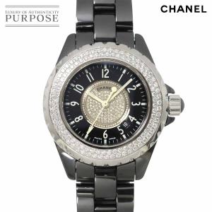 シャネル CHANEL J12 33mm H1708 ダイヤベゼル レディース 腕時計 ブラック セラミック ダイヤ デイト クォーツ ウォッチ 90302971