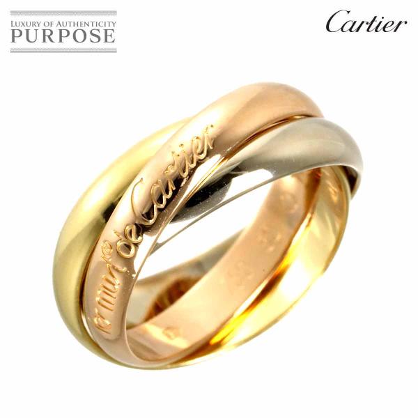 カルティエ Cartier トリニティ MM #52 リング K18 YG WG PG 3連 スリー...