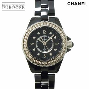 シャネル CHANEL J12 29mm H2571 ダイヤベゼル レディース 腕時計 ブラック セラミック 8Pダイヤ クォーツ ウォッチ 90303468