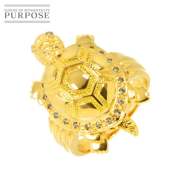 リング 12.5号 ダイヤ 0.15ct K18 YG イエローゴールド 750 指輪 Diamon...