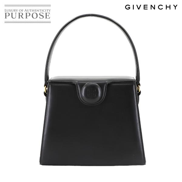 新品同様 ジバンシィ GIVENCHY ハンド バッグ レザー ブラック ゴールド 金具 Hand ...