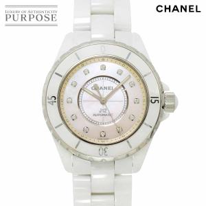 シャネル CHANEL J12 38mm H5514 世界1200本限定 メンズ 腕時計 12P ダイヤ ピンクシェル ホワイト セラミック 自動巻き ウォッチ 90305259