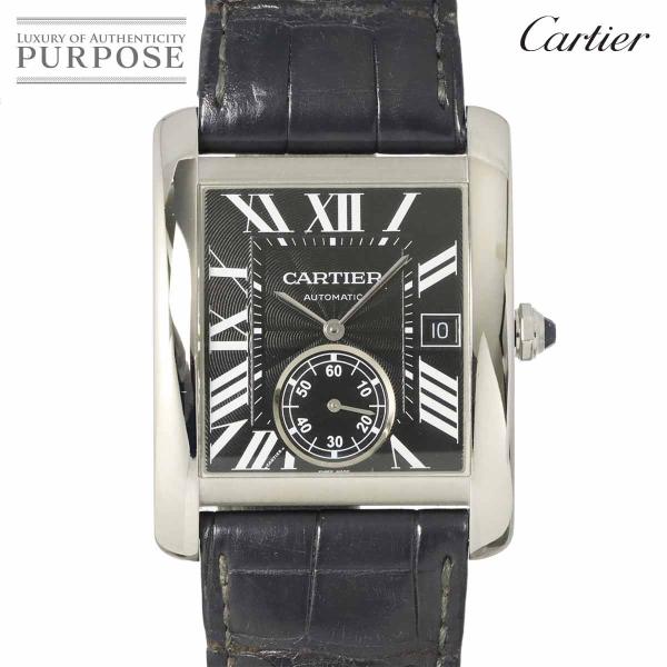 カルティエ Cartier タンクMC W5330004 メンズ 腕時計 デイト ブラック オートマ...
