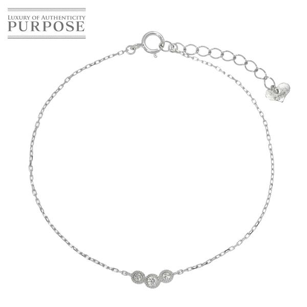 ダイヤ 0.07ct ブレスレット 18cm K18 WG ホワイトゴールド 750 Diamond...