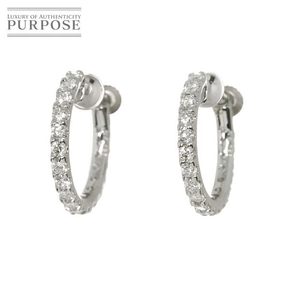 ダイヤ 0.35ct/0.35ct K18 WG イヤリング ホワイトゴールド 750 Diamon...