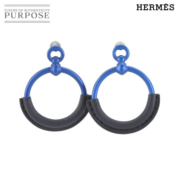 未使用 展示品 エルメス HERMES ループ PM ピアス スイフト ブルーインディゴ アクセサリ...