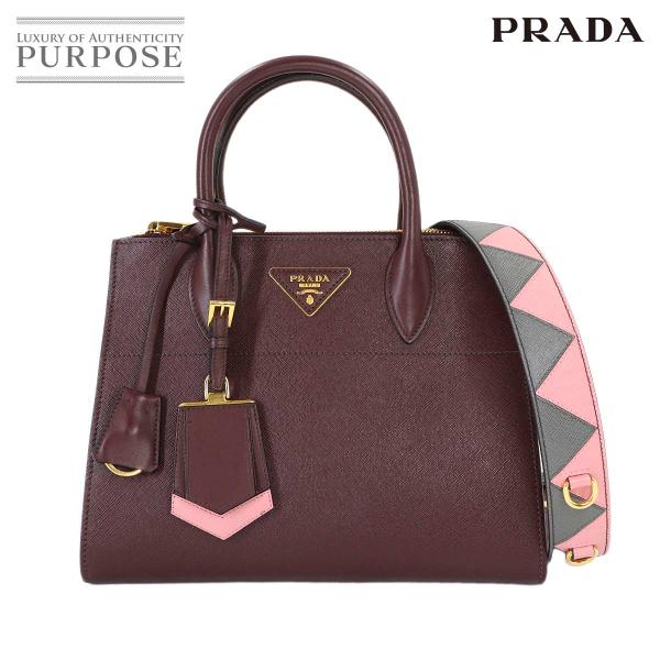 新品同様 プラダ PRADA パラディグラム 2way ハンド ショルダー バッグ サフィアーノレザ...
