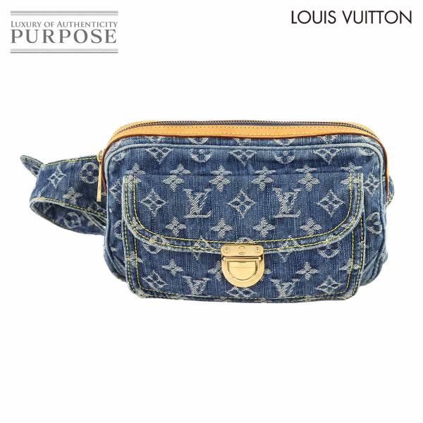 美品 ルイ ヴィトン LOUIS VUITTON モノグラム デニム バムバッグ ウエスト ポーチ ...