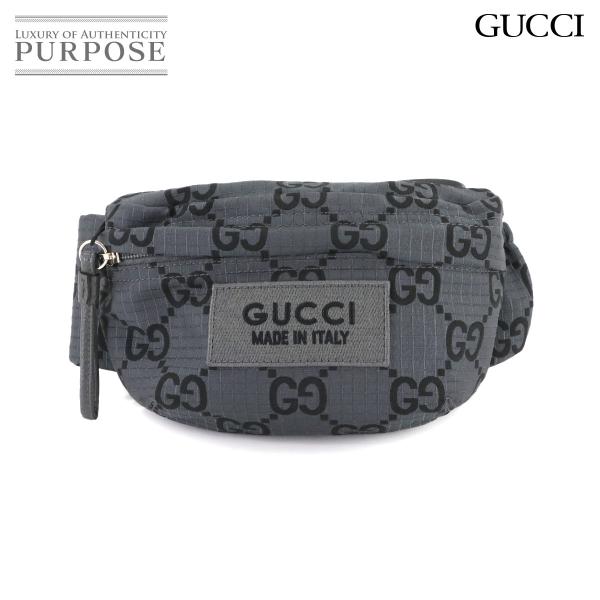 未使用 展示品 グッチ GUCCI ベルト バッグ ボディ ウエスト ポーチ GGポリエステル レザ...