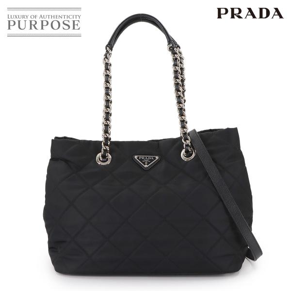 新品同様 プラダ PRADA 2way トート ショルダー バッグ ナイロン サフィアーノレザー ネ...