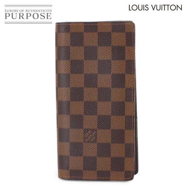 新品同様 ルイ ヴィトン LOUIS VUITTON ダミエ ポルトフォイユ ブラザ 二つ折り 長財...