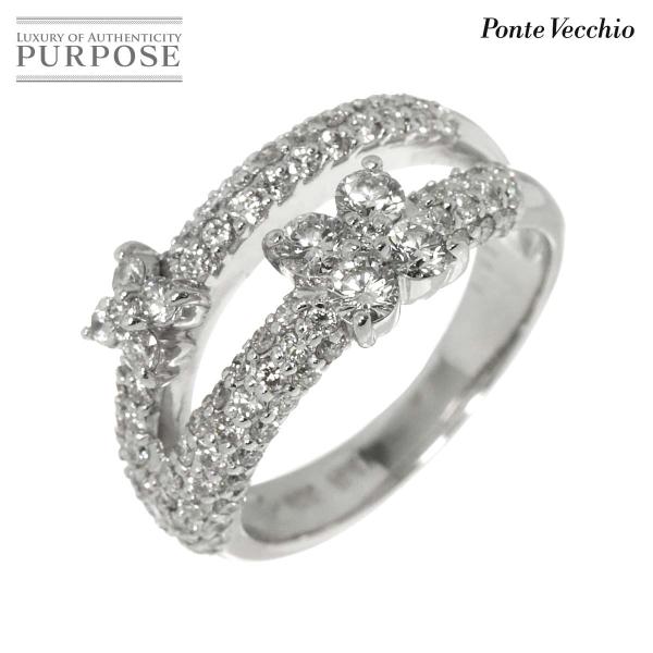 ポンテヴェキオ Ponte Vecchio 9.5号 リング ダイヤ 1.11ct K18 WG ホ...
