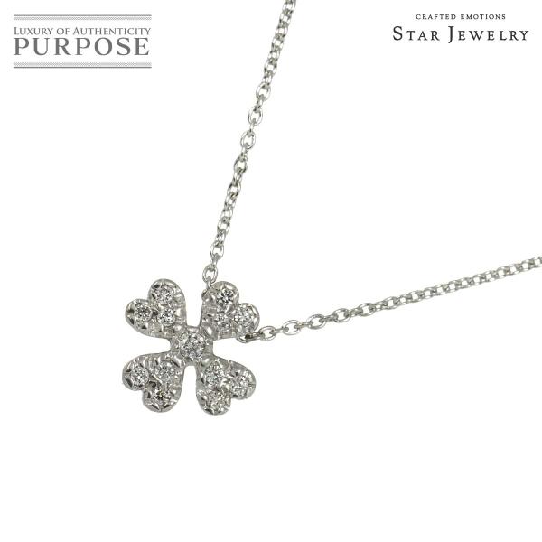 スタージュエリー Star Jewelry ダイヤ 0.11ct ネックレス 40cm K18 WG...