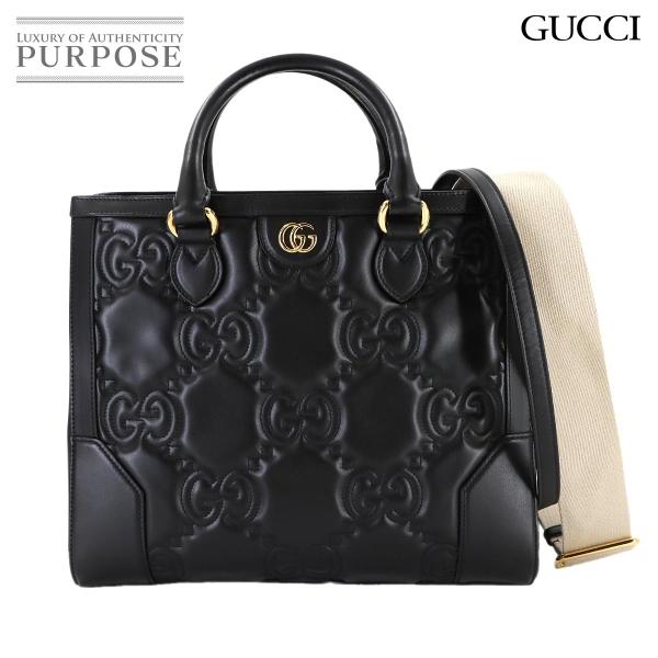 未使用 展示品 グッチ GUCCI GGマトラッセ 2way ハンド ショルダー バッグ レザー ブ...