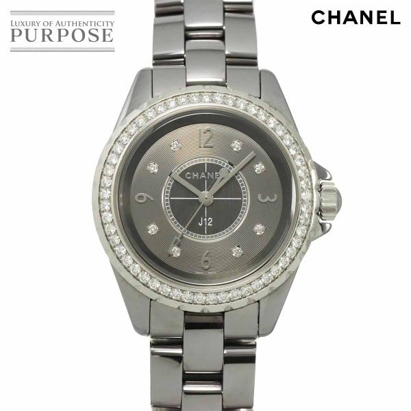シャネル CHANEL J12 クロマティック 33mm H2565 ベゼルダイヤ レディース 腕時...