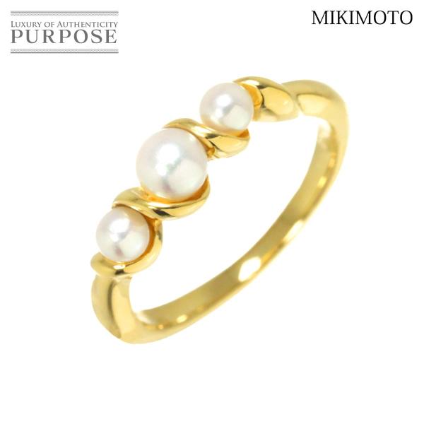 ミキモト MIKIMOTO 16号 リング ベビーパール 4.7-3.5mm K18 YG イエロー...