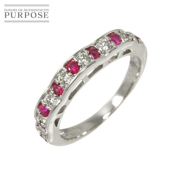 リング 14号 ルビー 0.25ct ダイヤ 0.25ct Pt プラチナ 指輪 Ruby Ring...