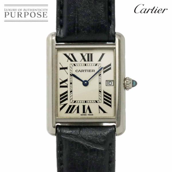 カルティエ Cartier タンクルイ LM W1540956 デイト メンズ 腕時計 K18WG ...