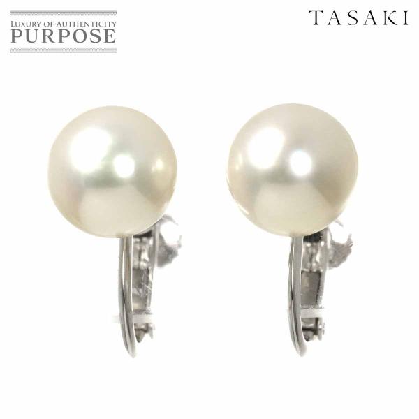 タサキ TASAKI アコヤ真珠 8.6mm イヤリング K18 WG ホワイトゴールド 750 パ...