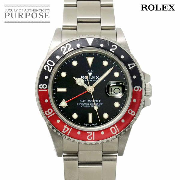 ロレックス ROLEX GMTマスター2 ファットレディ 16760 8番 赤黒ベゼル メンズ 腕時...