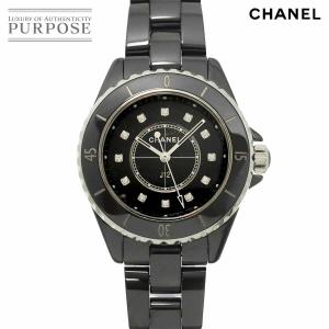 シャネル CHANEL J12 33mm H5701 レディース 腕時計 12P ダイヤ ブラック セラミック クォーツ ウォッチ 90313502