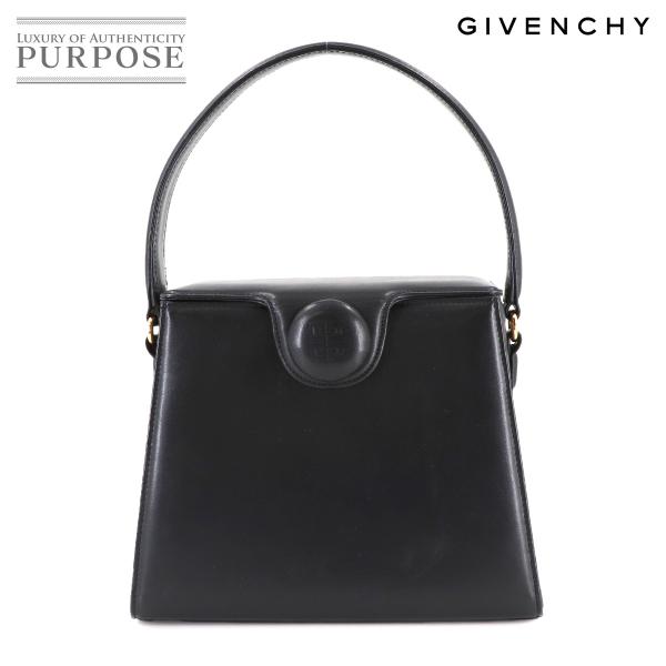 ジバンシィ GIVENCHY ハンド バッグ レザー ブラック ゴールド 金具 Hand Bag 9...
