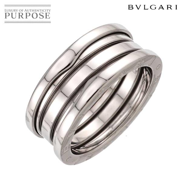 ブルガリ BVLGARI ビーゼロワン 3バンド #58 リング K18 WG ホワイトゴールド 7...