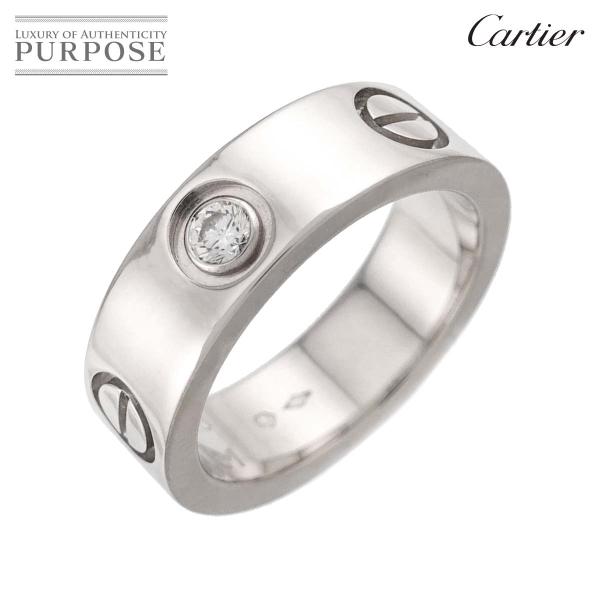 カルティエ Cartier ラブ #48 リング ダイヤ 1P Pt プラチナ 指輪 Love Ri...