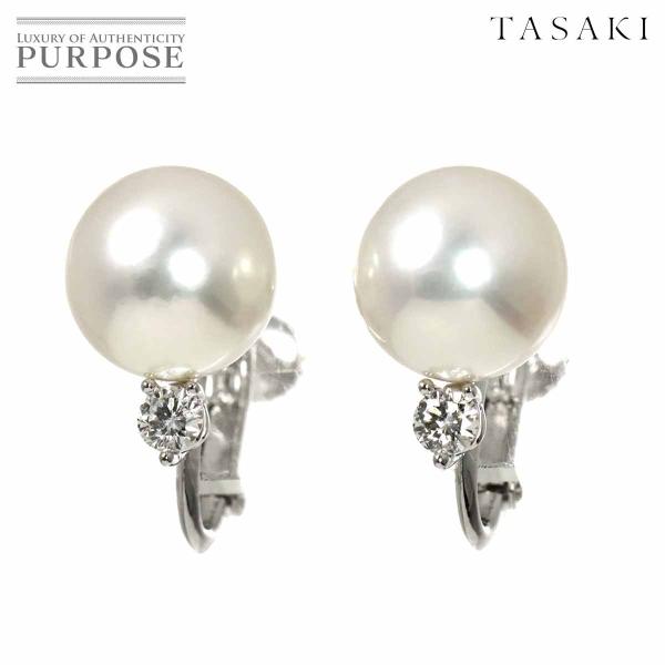 タサキ TASAKI アコヤ真珠 9.1mm ダイヤ 0.07ct/0.07ct イヤリング K18...